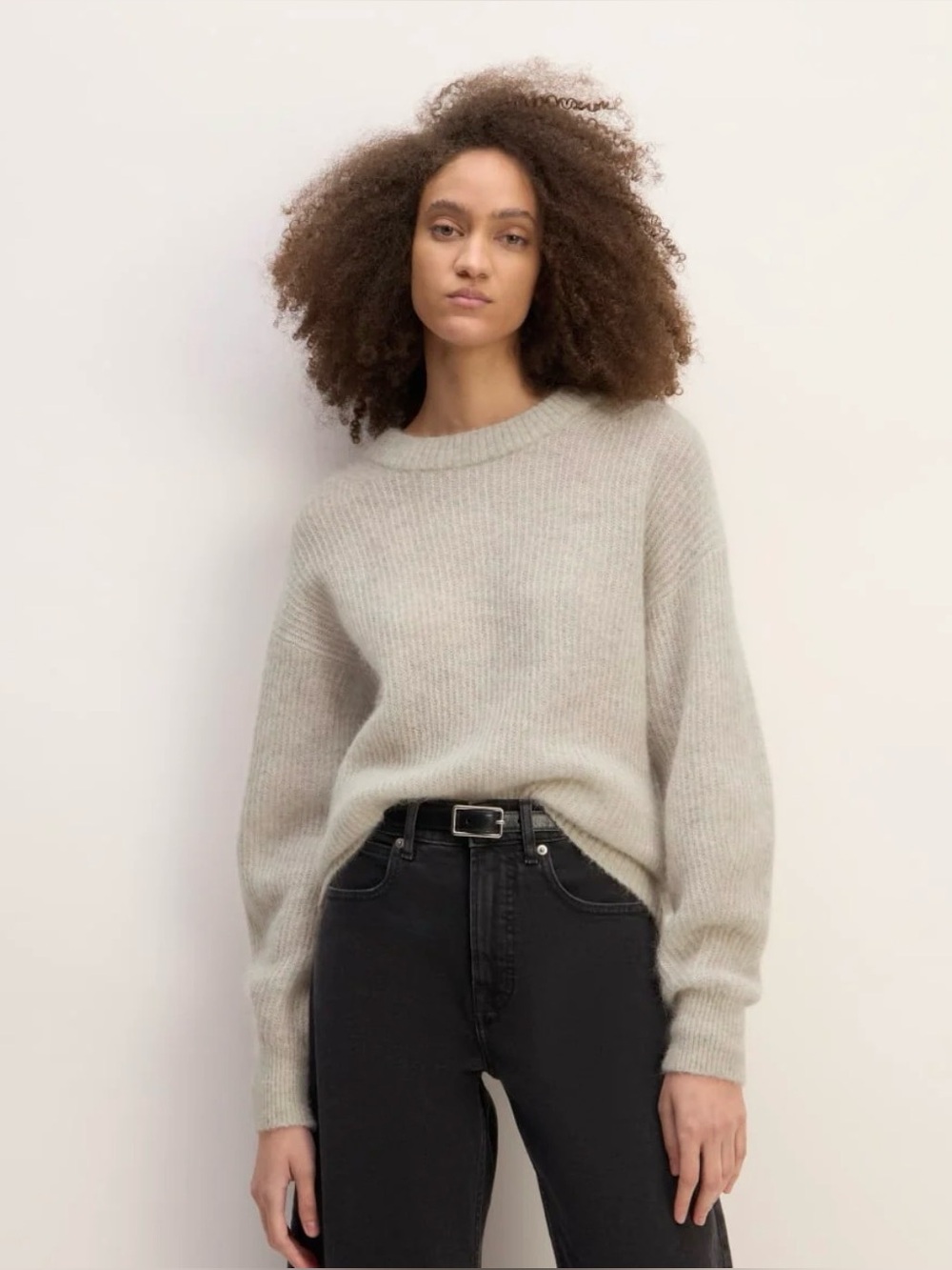 Everlane The Cocoon Crew in Alpaca Pumice Stone